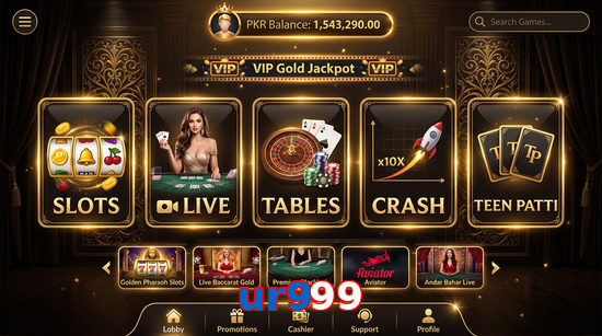 Main screen of Ur999 casino page for PK players